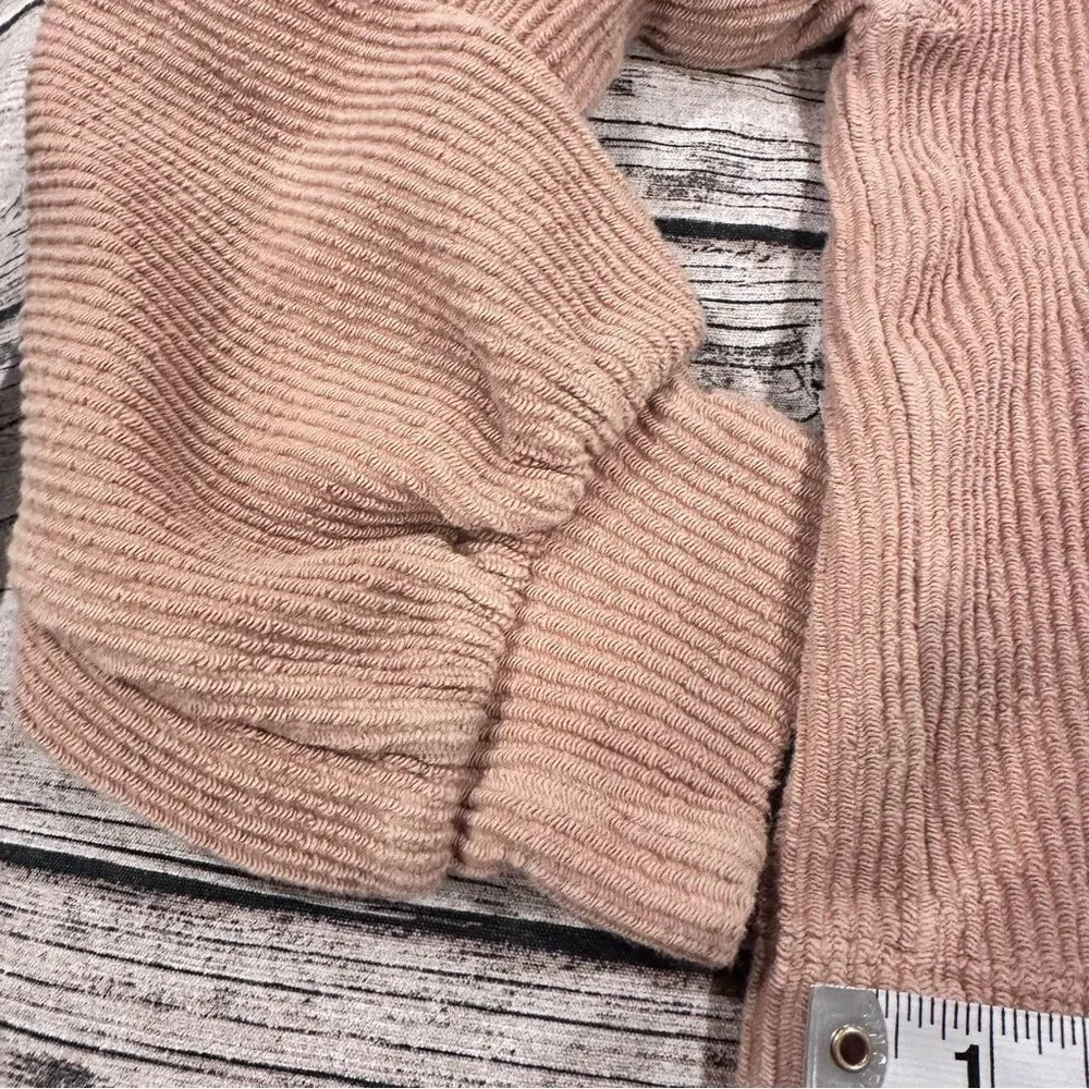 Reformation Tan Ribbed Mock Neck Sweater; Boxy, Cropped, Oversized XS